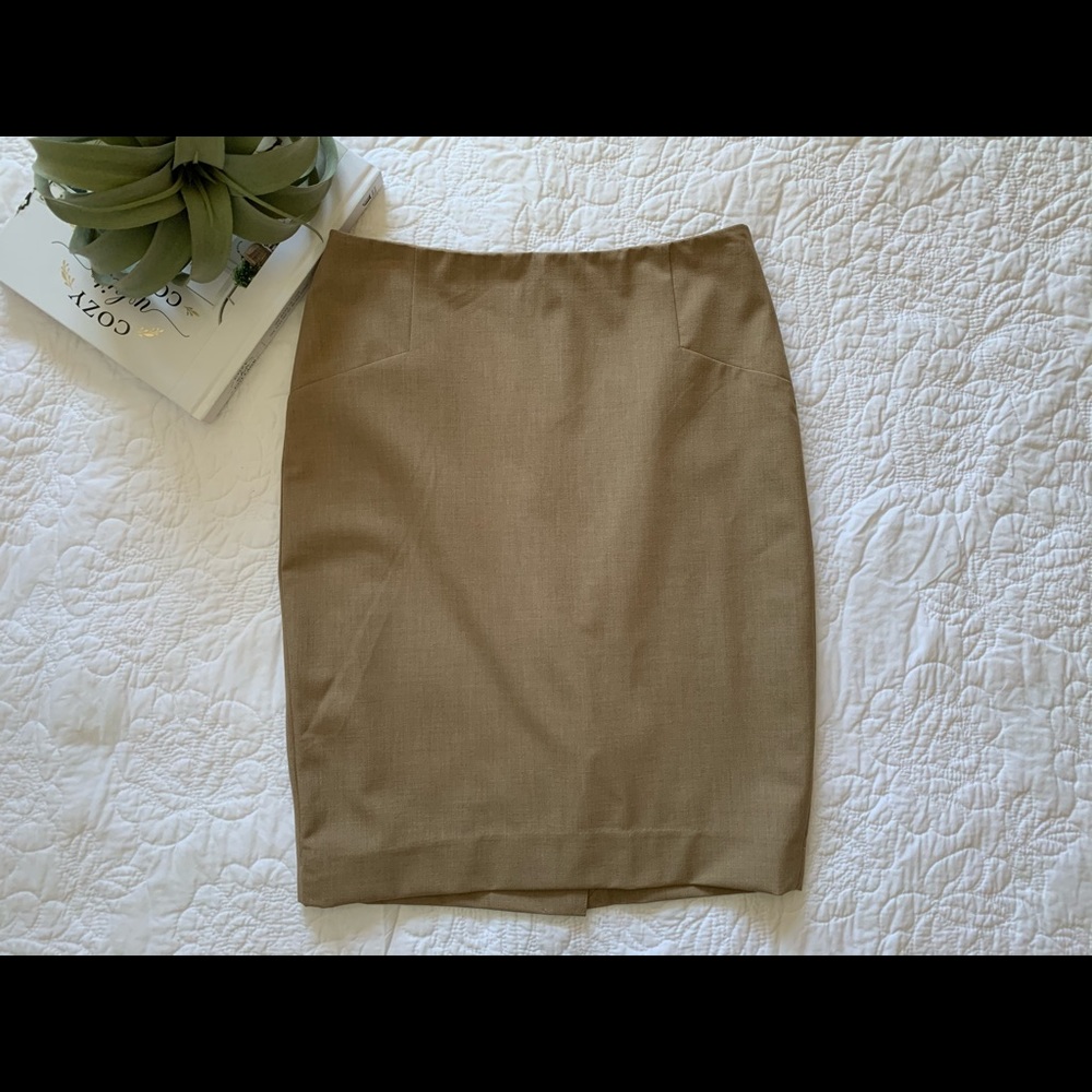 Khaki pencil skirt